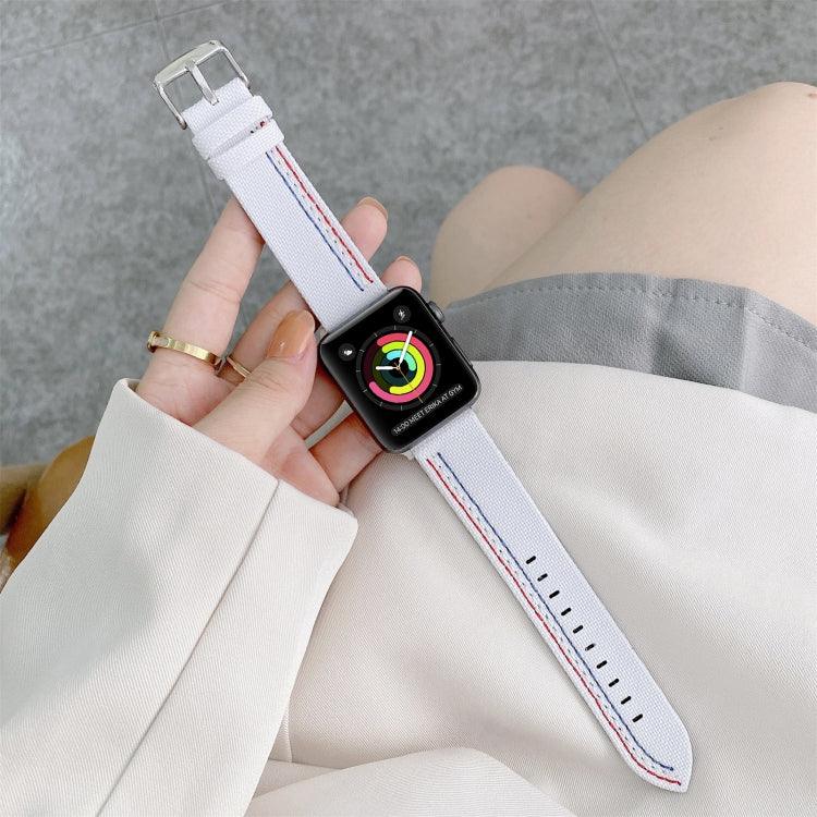 三線帆布替換錶帶，適用於 Apple Watch Series 7 41毫米 / & 6 & SE & 5 & 4 40毫米，適用於 Apple Watch Series 7 45毫米 / & 6 & SE & 5 & 4 44毫米