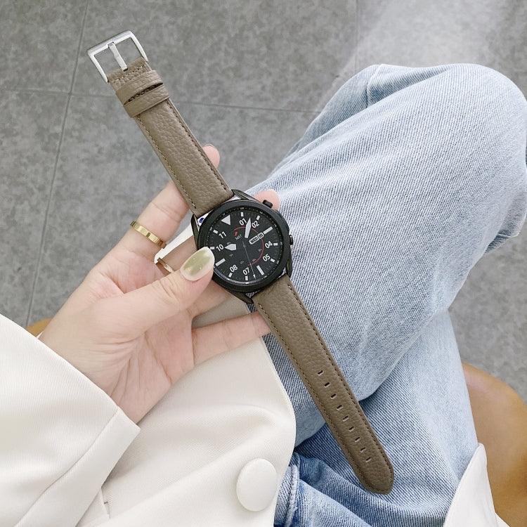縫線荔枝紋皮革替換錶帶，適用於 Samsung Galaxy Watch Active2 44mm，適用於 Samsung Galaxy Watch Active