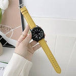 縫線荔枝紋皮革替換錶帶，適用於 Samsung Galaxy Watch Active2 44mm，適用於 Samsung Galaxy Watch Active