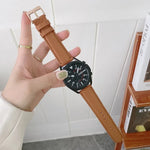 縫線荔枝紋皮革替換錶帶，適用於 Samsung Galaxy Watch Active2 44mm，適用於 Samsung Galaxy Watch Active