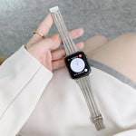 Color Matching Seven Beads Steel Replacement Strap Watchband, For Apple Watch Series 7  41mm / & 6 & SE & 5 & 4 40mm, For Apple Watch Series  7  45mm / & 6 & SE & 5 & 4 44mm