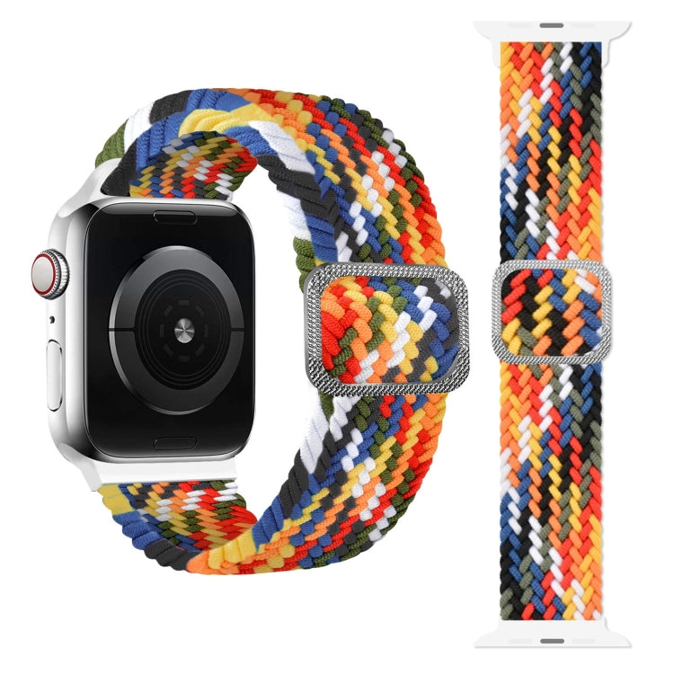 扣式編織彈性錶帶，適用於 Apple Watch Series 9&8&7 41mm / SE 3&SE 2&6&SE&5&4 40mm / 3&2&1 38mm（彩虹色），適用於 Apple Watch Series 8&7 41mm / SE 2&6&SE&5&4 40mm / 3&2&1 38mm
