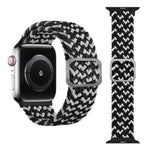 扣式編織彈性錶帶，適用於 Apple Watch Series 9&8&7 41mm / SE 3&SE 2&6&SE&5&4 40mm / 3&2&1 38mm（彩虹色），適用於 Apple Watch Series 8&7 41mm / SE 2&6&SE&5&4 40mm / 3&2&1 38mm
