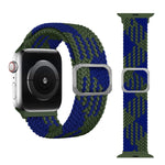 扣式編織彈性錶帶，適用於 Apple Watch Series 9&8&7 41mm / SE 3&SE 2&6&SE&5&4 40mm / 3&2&1 38mm（彩虹色），適用於 Apple Watch Series 8&7 41mm / SE 2&6&SE&5&4 40mm / 3&2&1 38mm