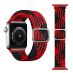 扣式編織彈性錶帶，適用於 Apple Watch Series 9&8&7 41mm / SE 3&SE 2&6&SE&5&4 40mm / 3&2&1 38mm（彩虹色），適用於 Apple Watch Series 8&7 41mm / SE 2&6&SE&5&4 40mm / 3&2&1 38mm