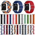 扣式編織彈性錶帶，適用於 Apple Watch Series 9&8&7 41mm / SE 3&SE 2&6&SE&5&4 40mm / 3&2&1 38mm（彩虹色），適用於 Apple Watch Series 8&7 41mm / SE 2&6&SE&5&4 40mm / 3&2&1 38mm