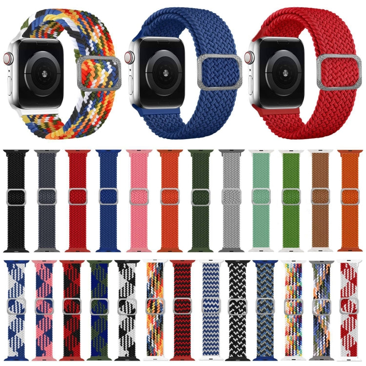 扣式編織彈性錶帶，適用於 Apple Watch Series 9&8&7 41mm / SE 3&SE 2&6&SE&5&4 40mm / 3&2&1 38mm（彩虹色），適用於 Apple Watch Series 8&7 41mm / SE 2&6&SE&5&4 40mm / 3&2&1 38mm