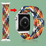 扣式編織彈性錶帶，適用於 Apple Watch Series 9&8&7 41mm / SE 3&SE 2&6&SE&5&4 40mm / 3&2&1 38mm（彩虹色），適用於 Apple Watch Series 8&7 41mm / SE 2&6&SE&5&4 40mm / 3&2&1 38mm