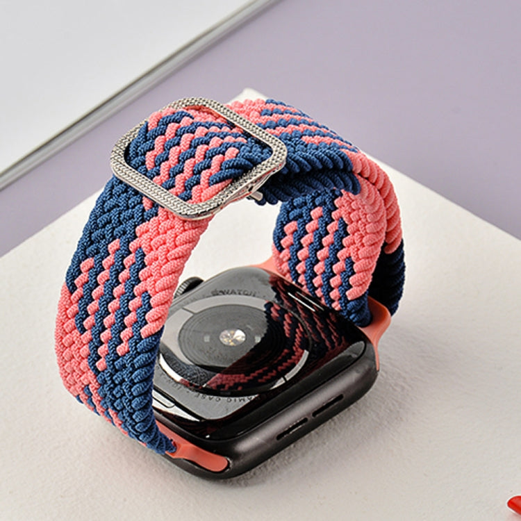 扣式編織彈性錶帶，適用於 Apple Watch Series 9&8&7 41mm / SE 3&SE 2&6&SE&5&4 40mm / 3&2&1 38mm（彩虹色），適用於 Apple Watch Series 8&7 41mm / SE 2&6&SE&5&4 40mm / 3&2&1 38mm