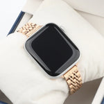 小腰七珠不鏽鋼錶帶，適用於 Apple Watch Series 6 & SE &，適用於 Apple Watch Series 7 45毫米 / 6 & SE & 5 & 4 44毫米 / 3 & 2 & 1 42毫米，適用於 Apple Watch Series 8&7 41毫米 / SE 2&6&SE&5&4 40毫米 / 3&2&1 38毫米