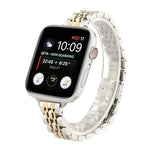 小腰七珠不鏽鋼錶帶，適用於 Apple Watch Series 6 & SE &，適用於 Apple Watch Series 7 45毫米 / 6 & SE & 5 & 4 44毫米 / 3 & 2 & 1 42毫米，適用於 Apple Watch Series 8&7 41毫米 / SE 2&6&SE&5&4 40毫米 / 3&2&1 38毫米