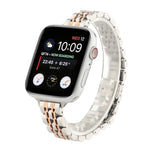 小腰七珠不鏽鋼錶帶，適用於 Apple Watch Series 6 & SE &，適用於 Apple Watch Series 7 45毫米 / 6 & SE & 5 & 4 44毫米 / 3 & 2 & 1 42毫米，適用於 Apple Watch Series 8&7 41毫米 / SE 2&6&SE&5&4 40毫米 / 3&2&1 38毫米