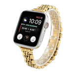 小腰七珠不鏽鋼錶帶，適用於 Apple Watch Series 6 & SE &，適用於 Apple Watch Series 7 45毫米 / 6 & SE & 5 & 4 44毫米 / 3 & 2 & 1 42毫米，適用於 Apple Watch Series 8&7 41毫米 / SE 2&6&SE&5&4 40毫米 / 3&2&1 38毫米