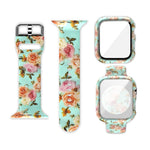 矽膠印刷一體式替換錶殼錶帶，適用於Apple Watch Series 6 / 5 / 4 / Watch SE 44mm，適用於Apple Watch Series 6 / 5 / 4 / Watch SE 40mm，適用於Apple Watch Series 3 & 2 & 1 42mm