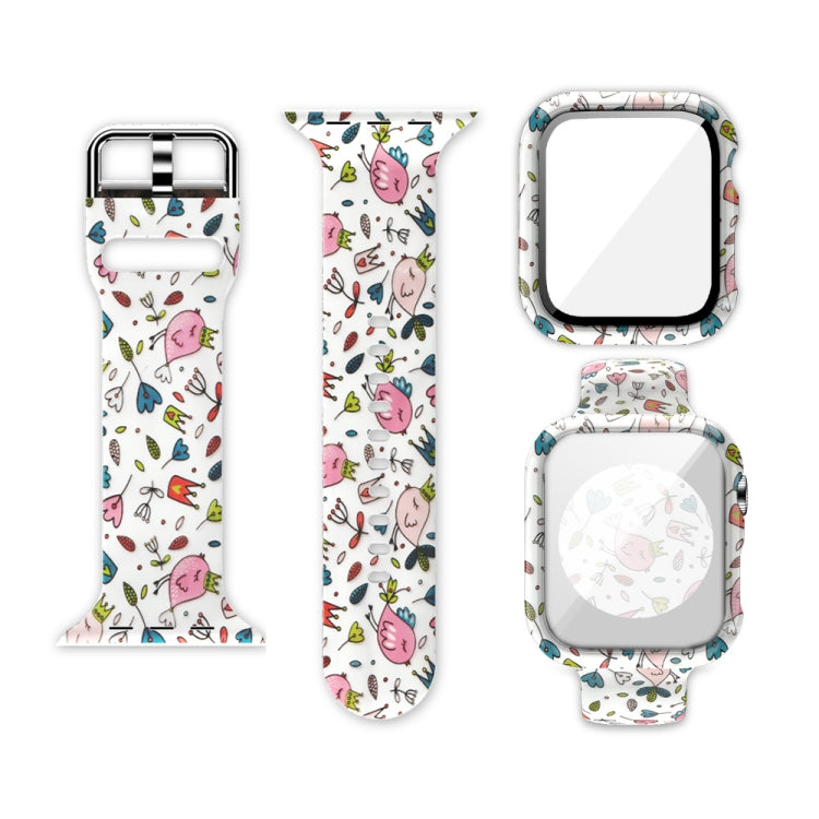 矽膠印刷一體式替換錶殼錶帶，適用於Apple Watch Series 6 / 5 / 4 / Watch SE 44mm，適用於Apple Watch Series 6 / 5 / 4 / Watch SE 40mm，適用於Apple Watch Series 3 & 2 & 1 42mm
