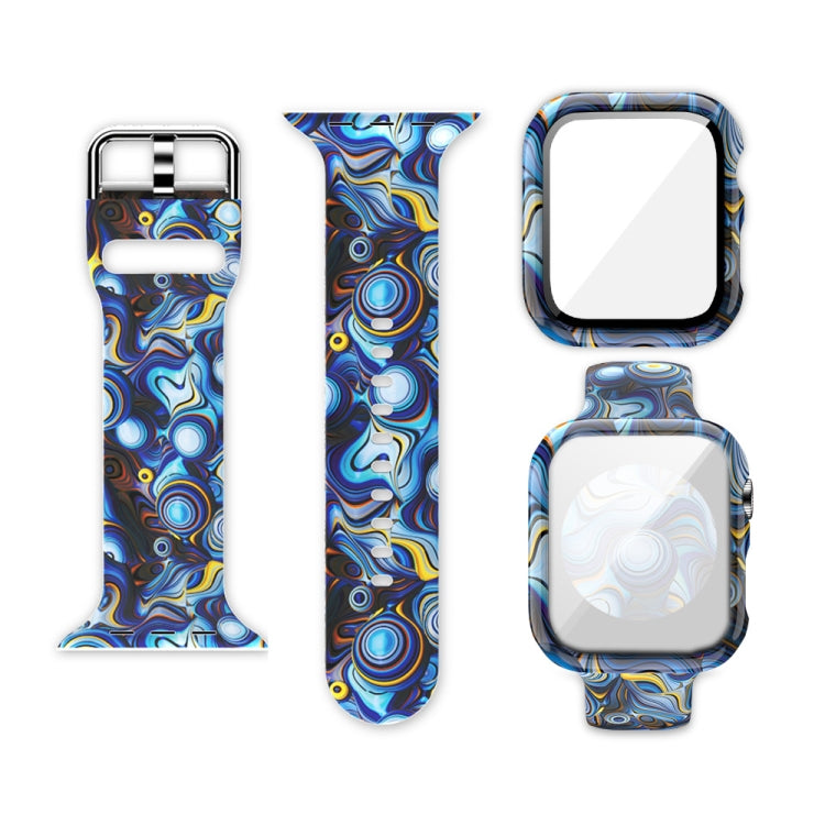 矽膠印刷一體式替換錶殼錶帶，適用於Apple Watch Series 6 / 5 / 4 / Watch SE 44mm，適用於Apple Watch Series 6 / 5 / 4 / Watch SE 40mm，適用於Apple Watch Series 3 & 2 & 1 42mm