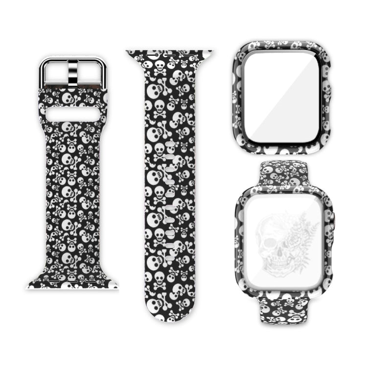 矽膠印刷一體式替換錶殼錶帶，適用於Apple Watch Series 6 / 5 / 4 / Watch SE 44mm，適用於Apple Watch Series 6 / 5 / 4 / Watch SE 40mm，適用於Apple Watch Series 3 & 2 & 1 42mm
