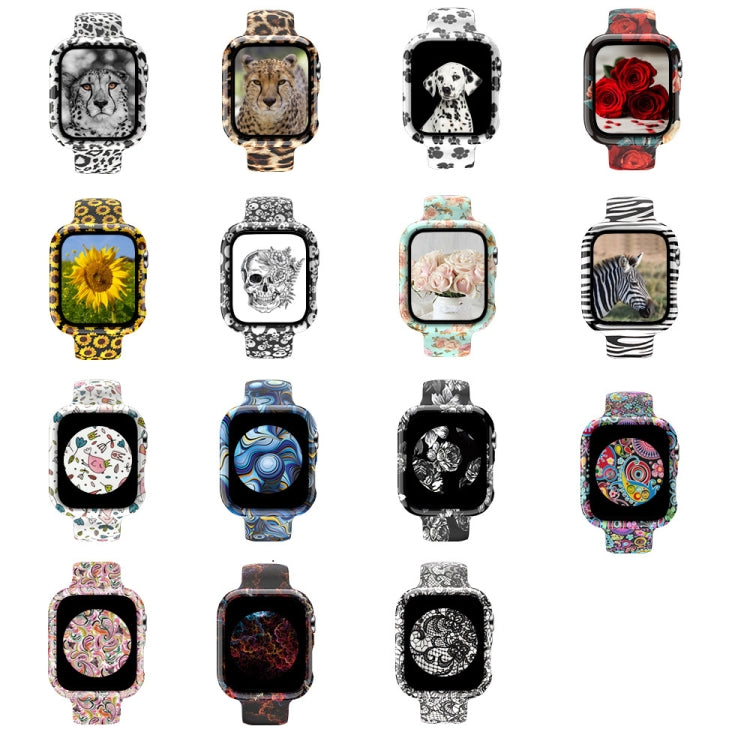 矽膠印刷一體式替換錶殼錶帶，適用於Apple Watch Series 6 / 5 / 4 / Watch SE 44mm，適用於Apple Watch Series 6 / 5 / 4 / Watch SE 40mm，適用於Apple Watch Series 3 & 2 & 1 42mm