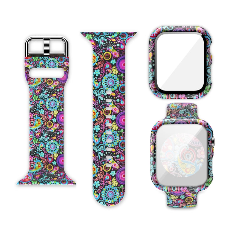 矽膠印刷一體式替換錶殼錶帶，適用於Apple Watch Series 6 / 5 / 4 / Watch SE 44mm，適用於Apple Watch Series 6 / 5 / 4 / Watch SE 40mm，適用於Apple Watch Series 3 & 2 & 1 42mm