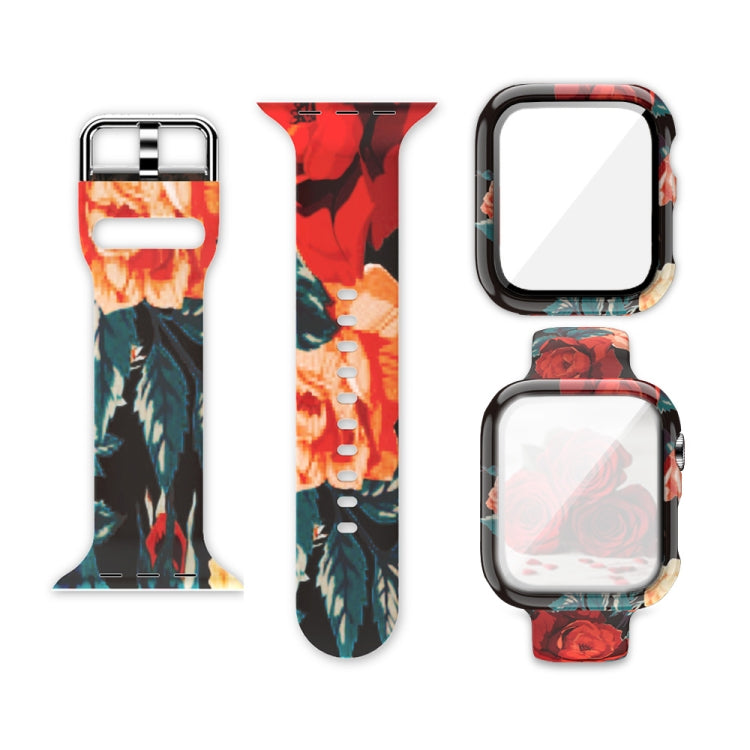 矽膠印刷一體式替換錶殼錶帶，適用於Apple Watch Series 6 / 5 / 4 / Watch SE 44mm，適用於Apple Watch Series 6 / 5 / 4 / Watch SE 40mm，適用於Apple Watch Series 3 & 2 & 1 42mm