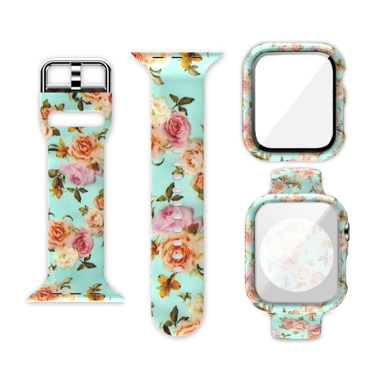 矽膠印刷一體式替換錶殼錶帶，適用於Apple Watch Series 6 / 5 / 4 / Watch SE 44mm，適用於Apple Watch Series 6 / 5 / 4 / Watch SE 40mm，適用於Apple Watch Series 3 & 2 & 1 42mm
