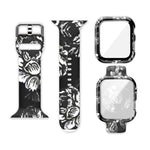矽膠印刷一體式替換錶殼錶帶，適用於Apple Watch Series 6 / 5 / 4 / Watch SE 44mm，適用於Apple Watch Series 6 / 5 / 4 / Watch SE 40mm，適用於Apple Watch Series 3 & 2 & 1 42mm