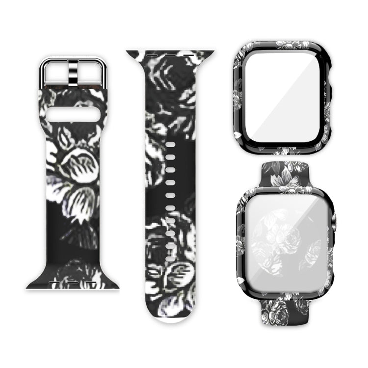 矽膠印刷一體式替換錶殼錶帶，適用於Apple Watch Series 6 / 5 / 4 / Watch SE 44mm，適用於Apple Watch Series 6 / 5 / 4 / Watch SE 40mm，適用於Apple Watch Series 3 & 2 & 1 42mm
