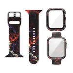 矽膠印刷一體式替換錶殼錶帶，適用於Apple Watch Series 6 / 5 / 4 / Watch SE 44mm，適用於Apple Watch Series 6 / 5 / 4 / Watch SE 40mm，適用於Apple Watch Series 3 & 2 & 1 42mm