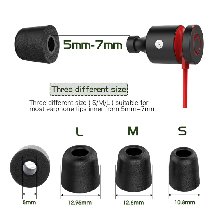 6 對 New Bee NB-M1 慢回彈記憶泡棉耳塞附收納盒，適用於 5mm-7mm 耳機插頭，記憶泡棉黑色
