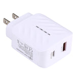 LZ-822A+C PD 20W USB-C / Type-C + QC 3.0 USB 快速旅行充電器，美規插頭，歐規插頭