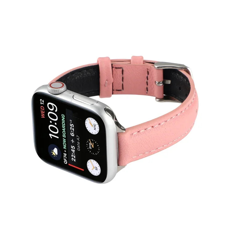 14mm 薄款真皮錶帶，適用於 Apple Watch Series，7 45mm / 6 & SE & 5 & 4 44mm / 3 & 2 & 1 42mm，7 41mm / 6 & SE & 5 & 4 40mm / 3 & 2 & 1 38mm