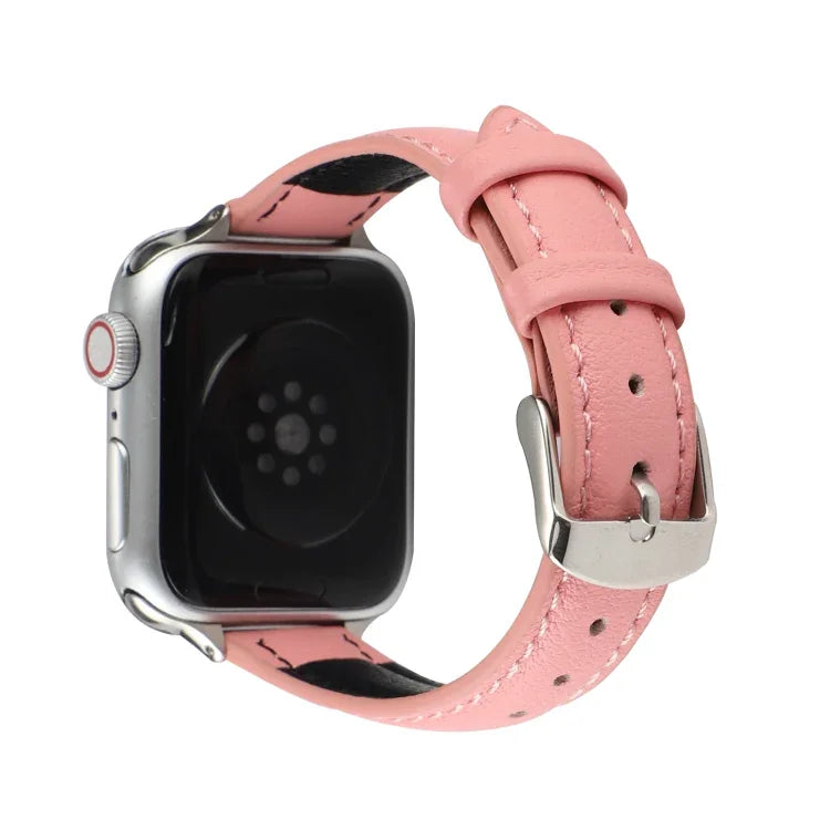 14mm 薄款真皮錶帶，適用於 Apple Watch Series，7 45mm / 6 & SE & 5 & 4 44mm / 3 & 2 & 1 42mm，7 41mm / 6 & SE & 5 & 4 40mm / 3 & 2 & 1 38mm