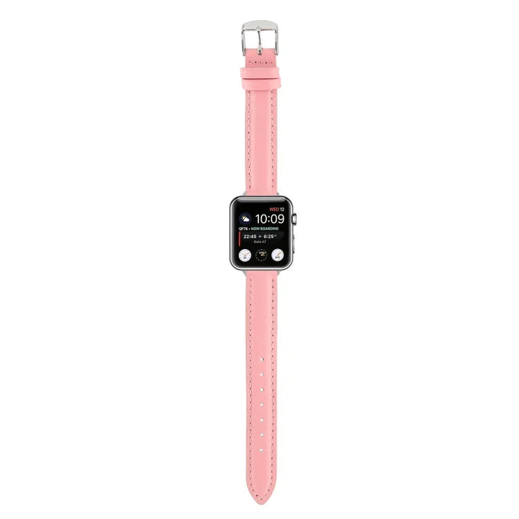 14mm 薄款真皮錶帶，適用於 Apple Watch Series，7 45mm / 6 & SE & 5 & 4 44mm / 3 & 2 & 1 42mm，7 41mm / 6 & SE & 5 & 4 40mm / 3 & 2 & 1 38mm