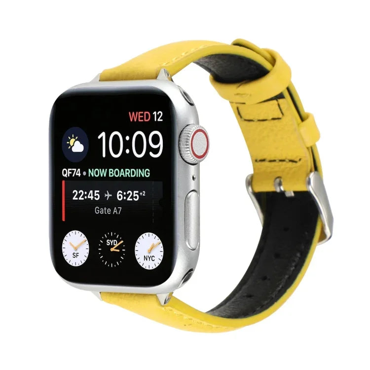 14mm 薄款真皮錶帶，適用於 Apple Watch Series，7 45mm / 6 & SE & 5 & 4 44mm / 3 & 2 & 1 42mm，7 41mm / 6 & SE & 5 & 4 40mm / 3 & 2 & 1 38mm