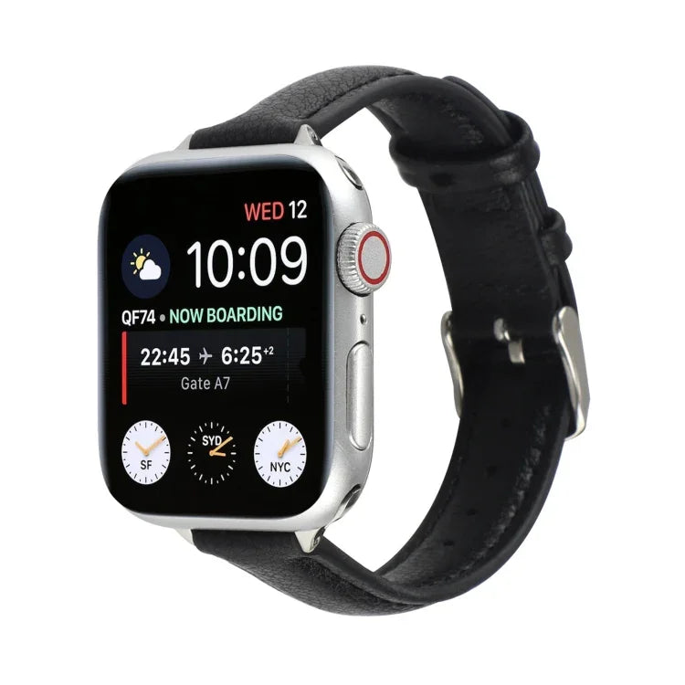 14mm 薄款真皮錶帶，適用於 Apple Watch Series，7 45mm / 6 & SE & 5 & 4 44mm / 3 & 2 & 1 42mm，7 41mm / 6 & SE & 5 & 4 40mm / 3 & 2 & 1 38mm