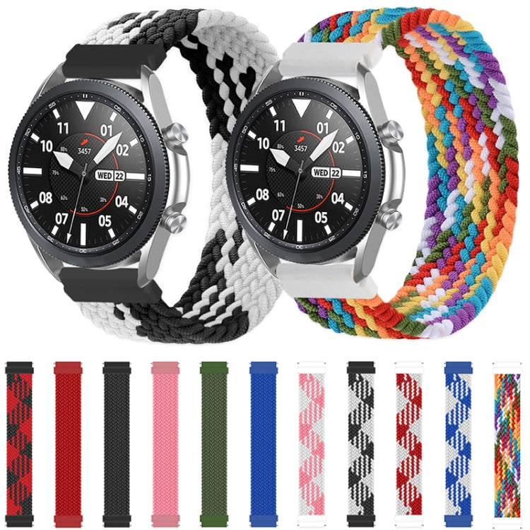 適用於 Samsung Galaxy Watch 42mm 可調節尼龍編織彈性替換錶帶，125mm、135mm、145mm、155mm
