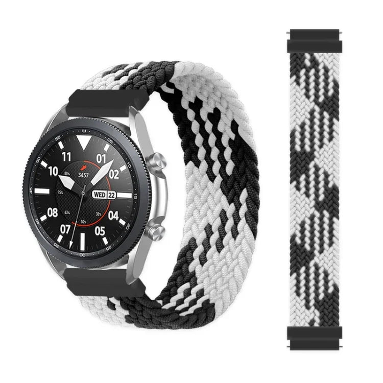 適用於 Samsung Galaxy Watch 42mm 可調節尼龍編織彈性替換錶帶，165mm