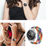 適用於 Samsung Galaxy Watch 42mm 可調節尼龍編織彈性替換錶帶，165mm