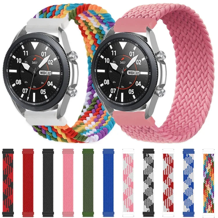 適用於 Samsung Galaxy Watch 42mm 可調節尼龍編織彈性替換錶帶，165mm