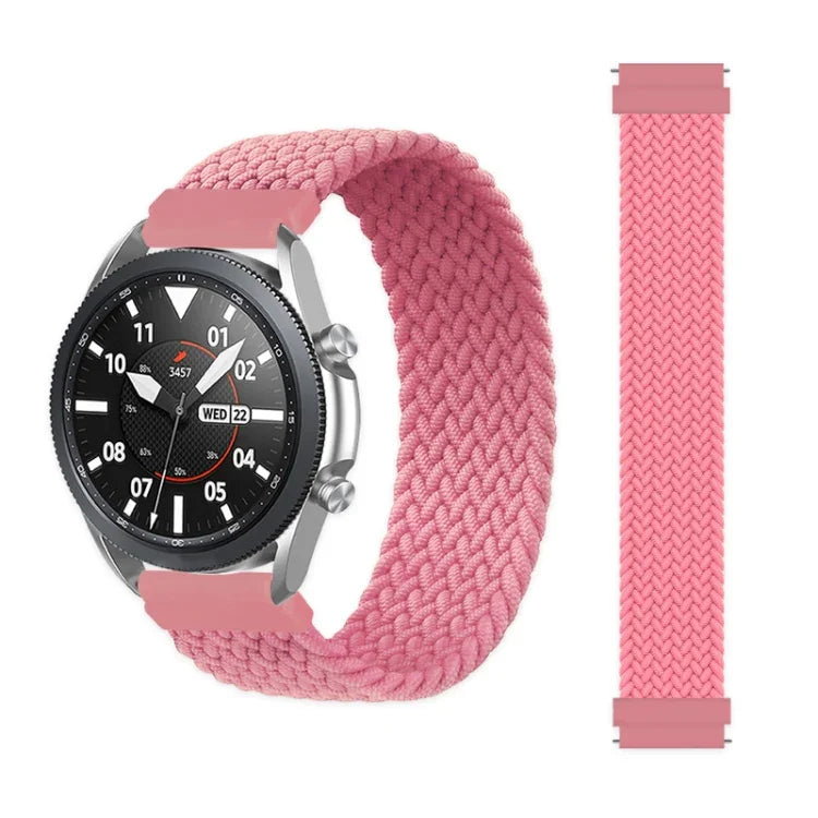 適用於 Samsung Galaxy Watch 46mm 可調節尼龍編織彈性替換錶帶，165mm