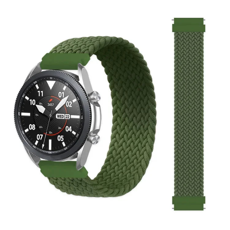 適用於 Samsung Galaxy Watch 46mm 可調節尼龍編織彈性替換錶帶，165mm