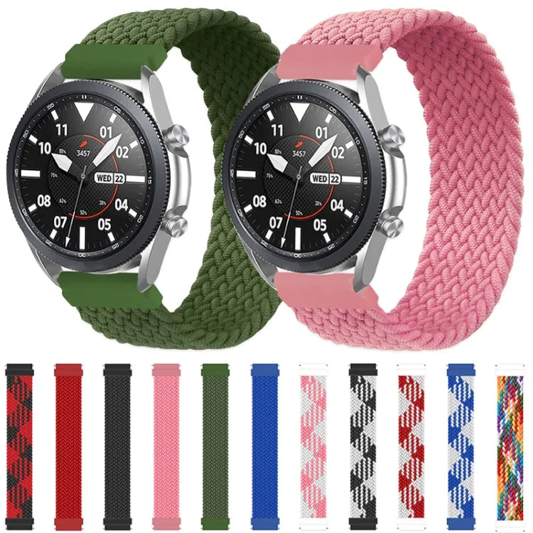 適用於 Samsung Galaxy Watch 46mm 可調節尼龍編織彈性替換錶帶，165mm