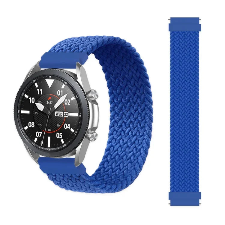 適用於 Samsung Galaxy Watch 3 45mm 可調節尼龍編織彈性替換錶帶，165mm