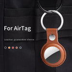 適用 AirTag 第二代 / 第一代 防震防刮皮革保護套附掛繩鑰匙圈