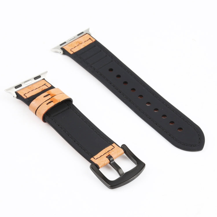 鴕鳥紋理皮革替換錶帶 適用於 Apple Watch Series，7 45mm / 6 & SE & 5 & 4 44mm / 3 & 2 & 1 42mm，7 41mm / 6 & SE & 5 & 4 40mm / 3 & 2 & 1 38mm