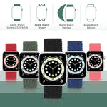 金屬頭尼龍編織純色替換錶帶，適用於 Apple Watch Series 6 & SE & 5 & 4 40mm / 3 & 2 & 1 38mm，XS 128mm，S 135mm，M 145mm