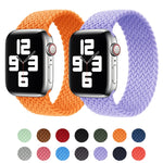金屬頭尼龍編織純色替換錶帶，適用於 Apple Watch Series 6 & SE & 5 & 4 40mm / 3 & 2 & 1 38mm，XS 128mm，S 135mm，M 145mm