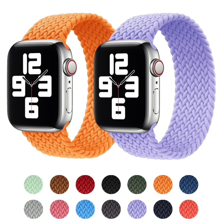 金屬頭尼龍編織純色替換錶帶，適用於 Apple Watch Series 6 & SE & 5 & 4 40mm / 3 & 2 & 1 38mm，XS 128mm，S 135mm，M 145mm