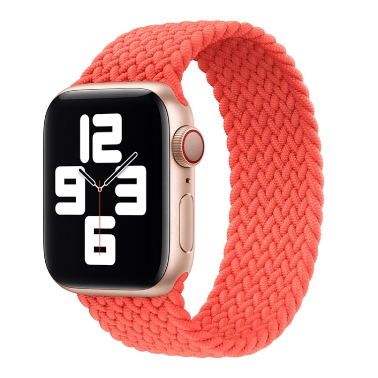 金屬頭尼龍編織純色替換錶帶，適用於 Apple Watch Series 6 & SE & 5 & 4 40mm / 3 & 2 & 1 38mm，XS 128mm，S 135mm，M 145mm