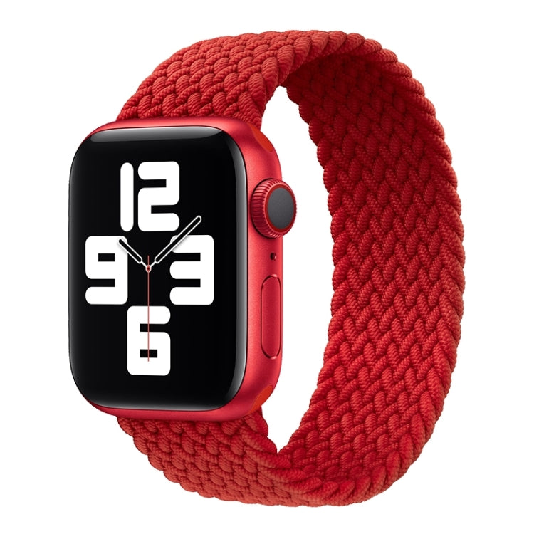 金屬頭編織尼龍純色替換錶帶，適用於 Apple Watch Series 6 & SE & 5 & 4 44mm / 3 & 2 & 1 42mm，XS 135mm、S 145mm、M 155mm
